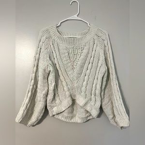 Crocheted White long sleeve sweater